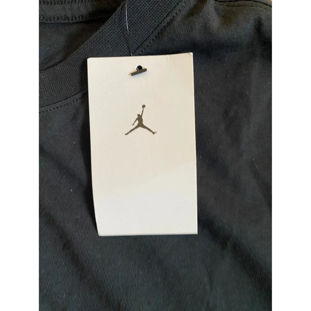 Air Jordan Mens Jumpman Embroidered Logo T-Shirt Black DM3182-010 Size M NEW